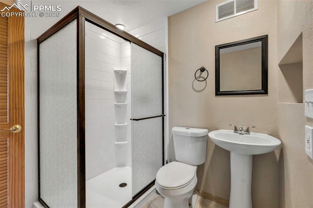 Remodeled basement bathroom.