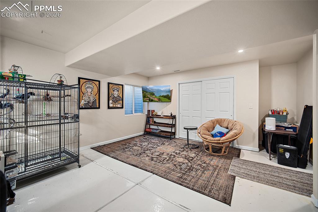 Newly finished basement can be used as an office, family room, or additional bedroom