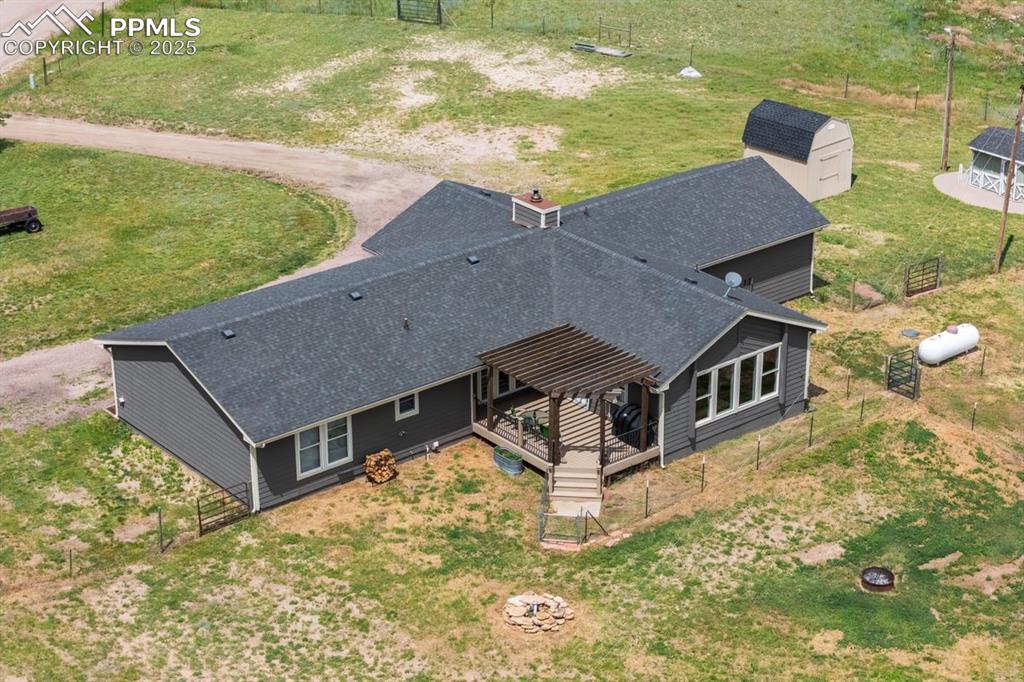 View from above of property