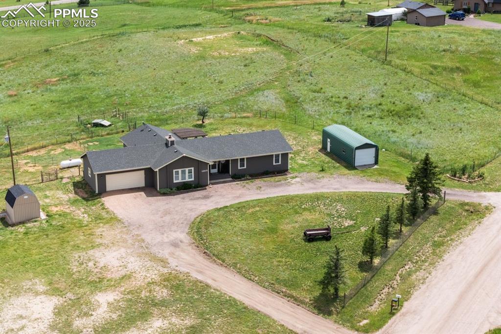 Overview of rural landscape featuring agricultural land