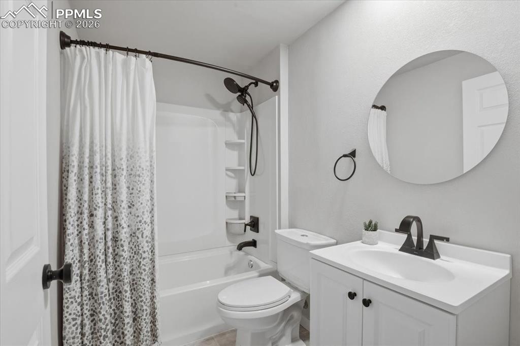 Basement full bathroom conveniently located near the entertainment and wet bar area 