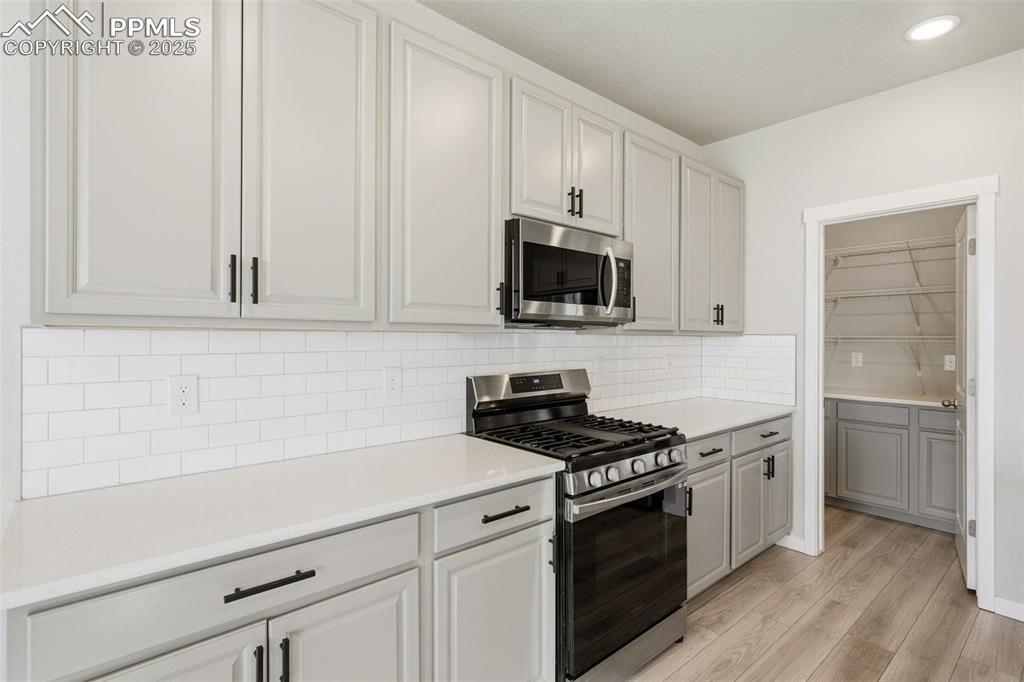 Plenty of counter tops for baking and creating new dishes. Huge walk-in pantry! 