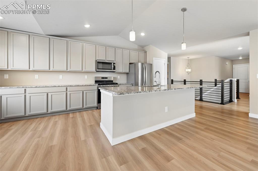Bright and open concept, kitchen with extended cabinetry for holiday food spread!