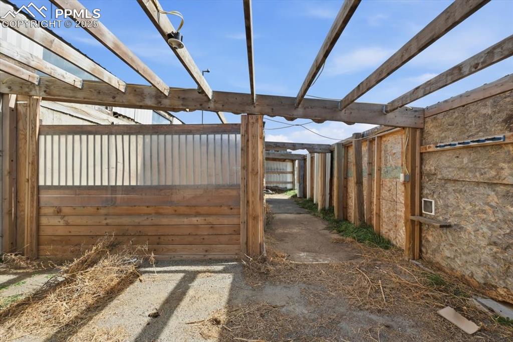 Quarantine stalls. Roof being replaced