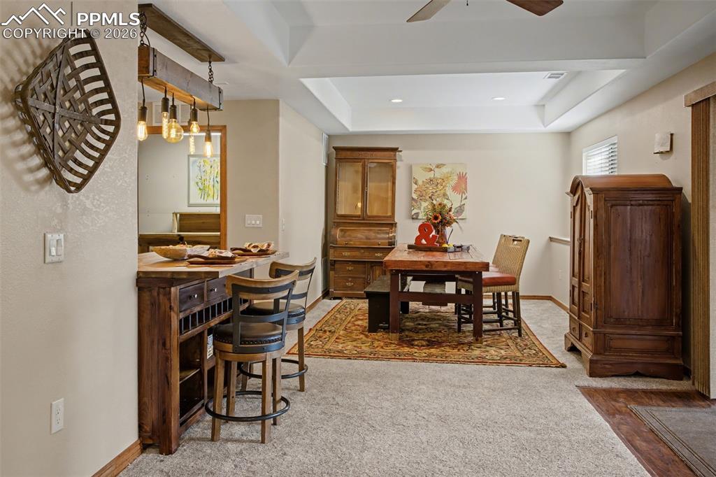 Formal dining area in basement.