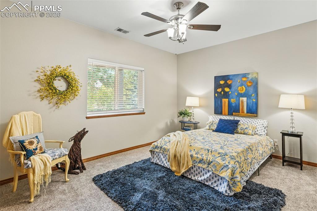 Bed #3 with above-ground window & ceiling fan.  