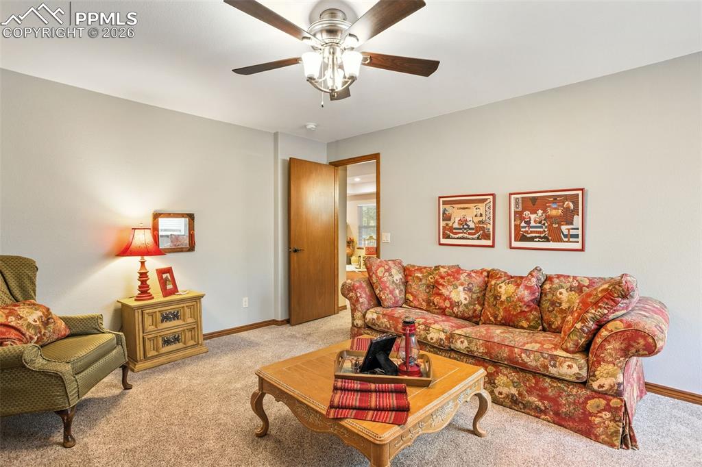 Bed #4 on lower level is warm and bright.  