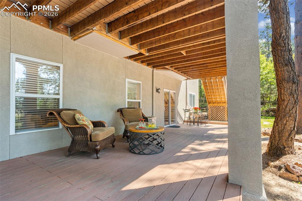 Covered composite deck on lower level would be a great place for a hot tub!  