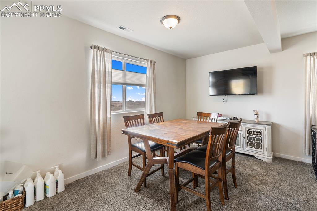 Game or dining space downstairs