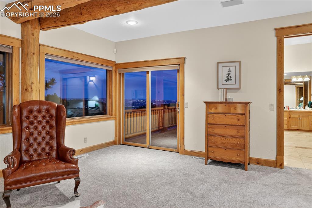 Twinkling city lights visible from primary suite