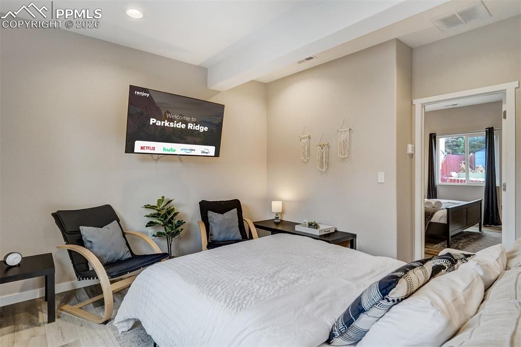 Sofa bed in living area