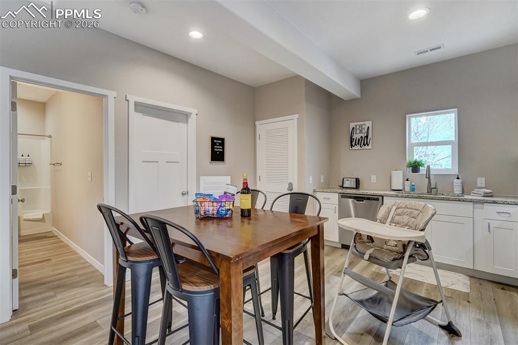Cottage Dining area and kitchen area