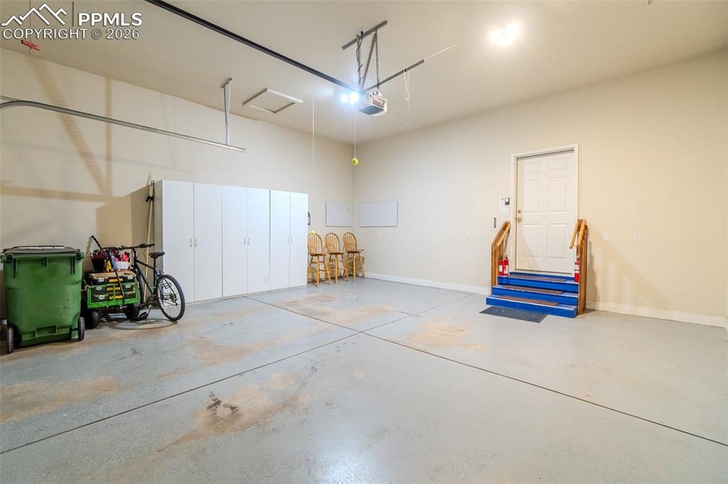 Garage with baseboards