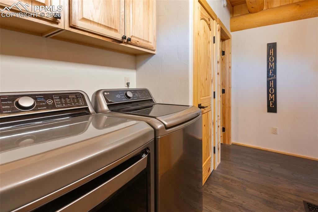 Walk out to the wrap around porch from the laundry space.