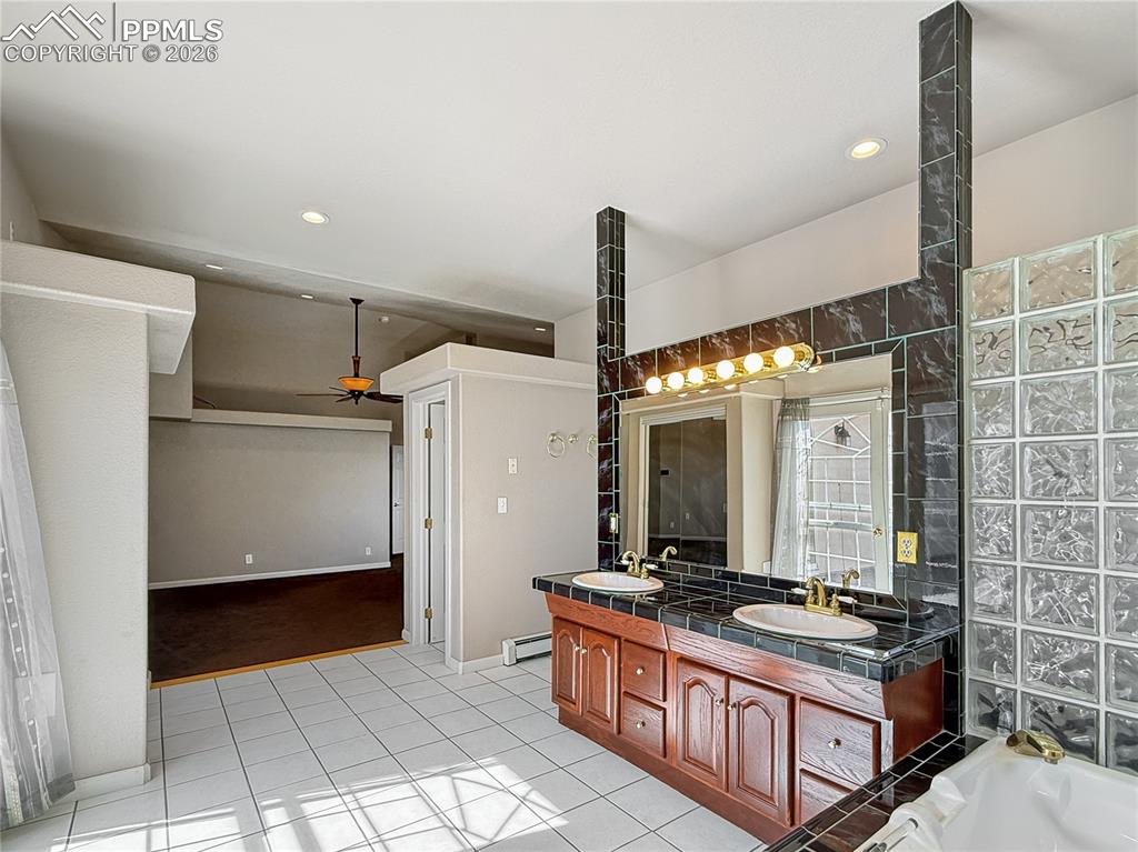 Primary bathroom leading to bath