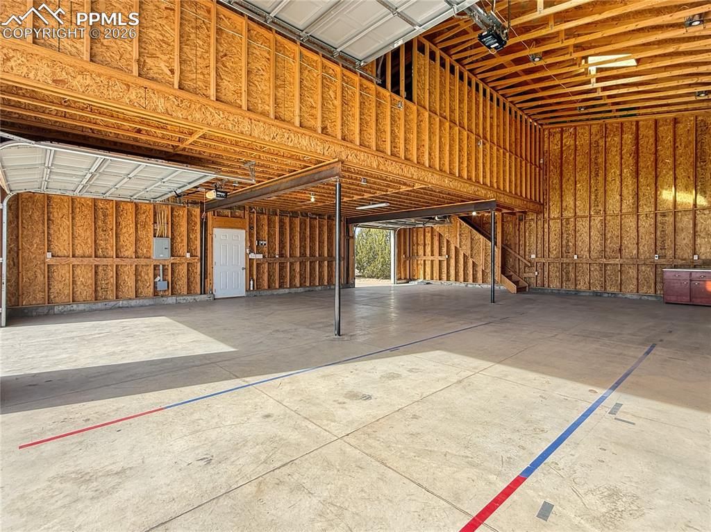 3 garage doors here, loft above