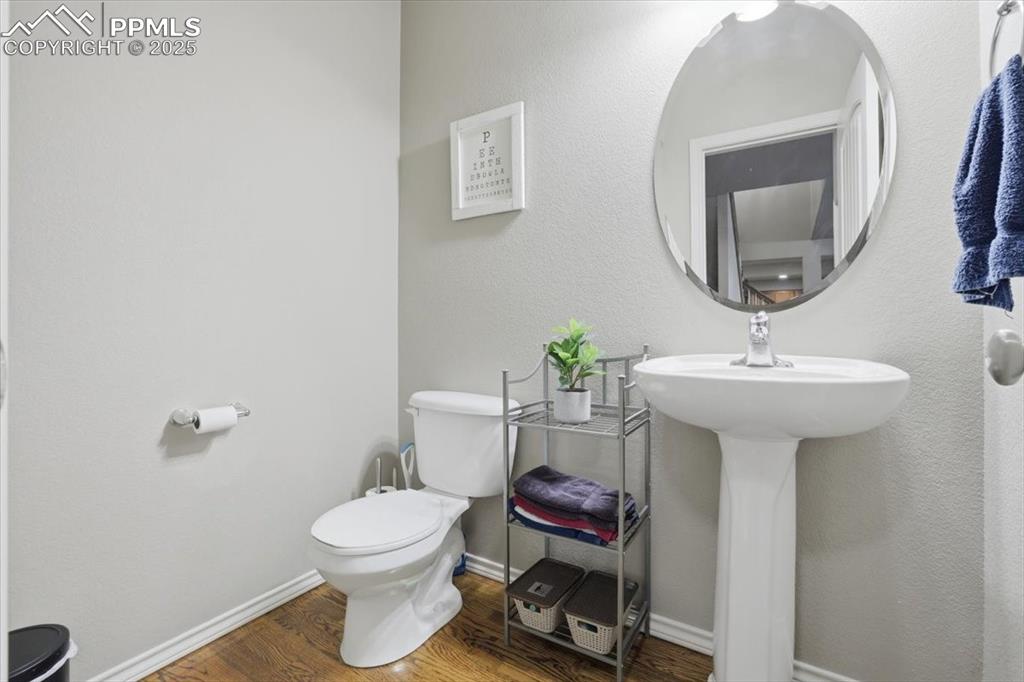 This half bath serves the main floor. 