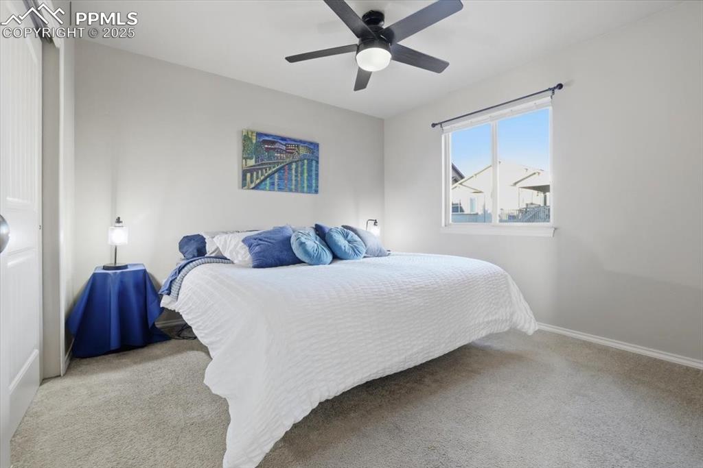 The second bedroom on the upper floor has room for a king-sized bed and all your furnishings.