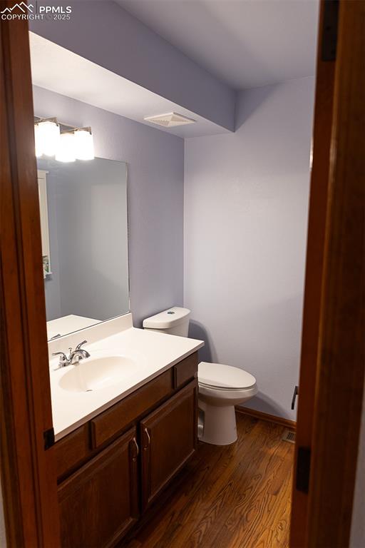 Powder room on main level.