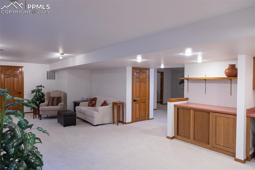 Large living room in walkout basement.