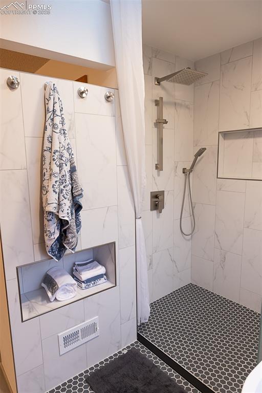 New spa like shower in primary bathroom.