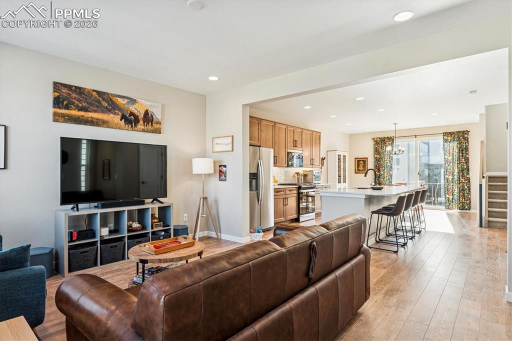 Living Room Open to Kitchen for Entertaining