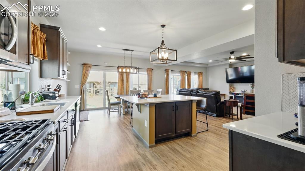 View of the Dining Room and Living Room from the Kitchen.