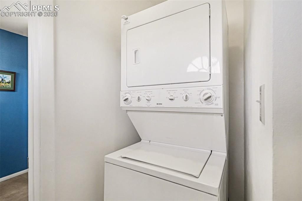 Stacked washer and dryer included