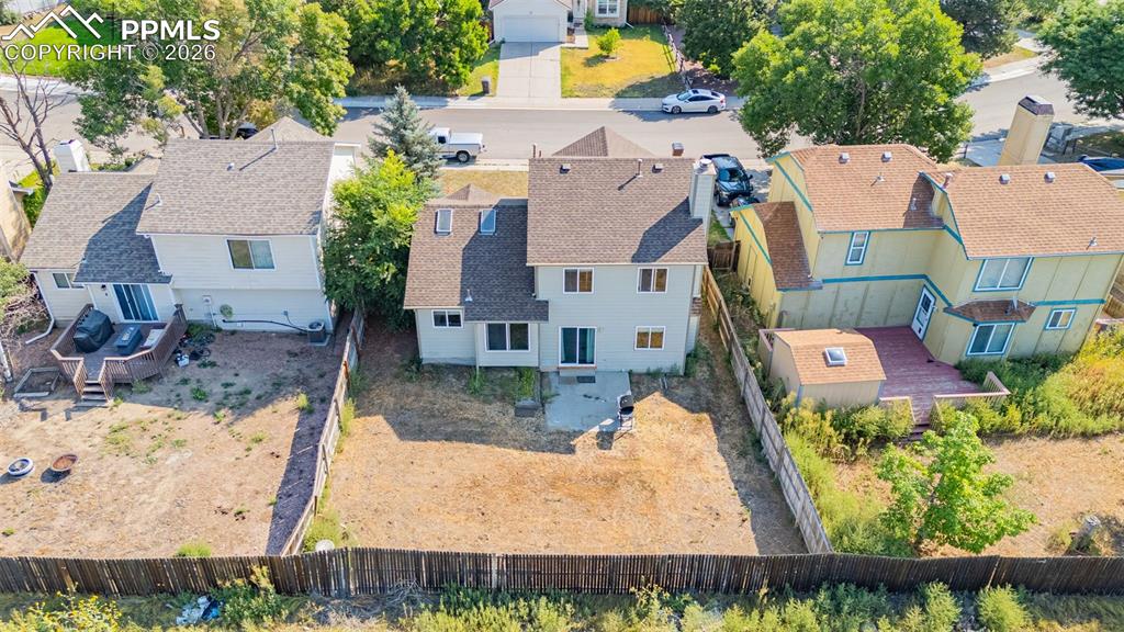 Aerial perspective of suburban area