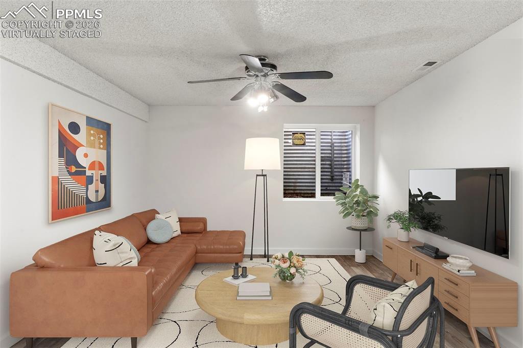 virtually staged family room