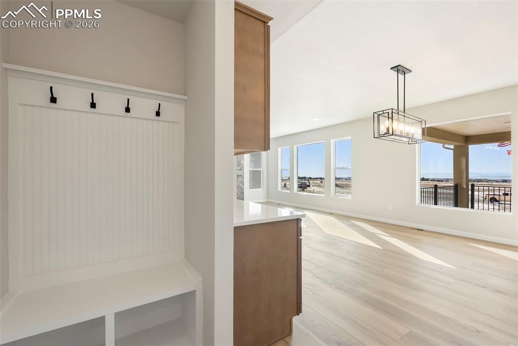 Entry from garage with mudbench.