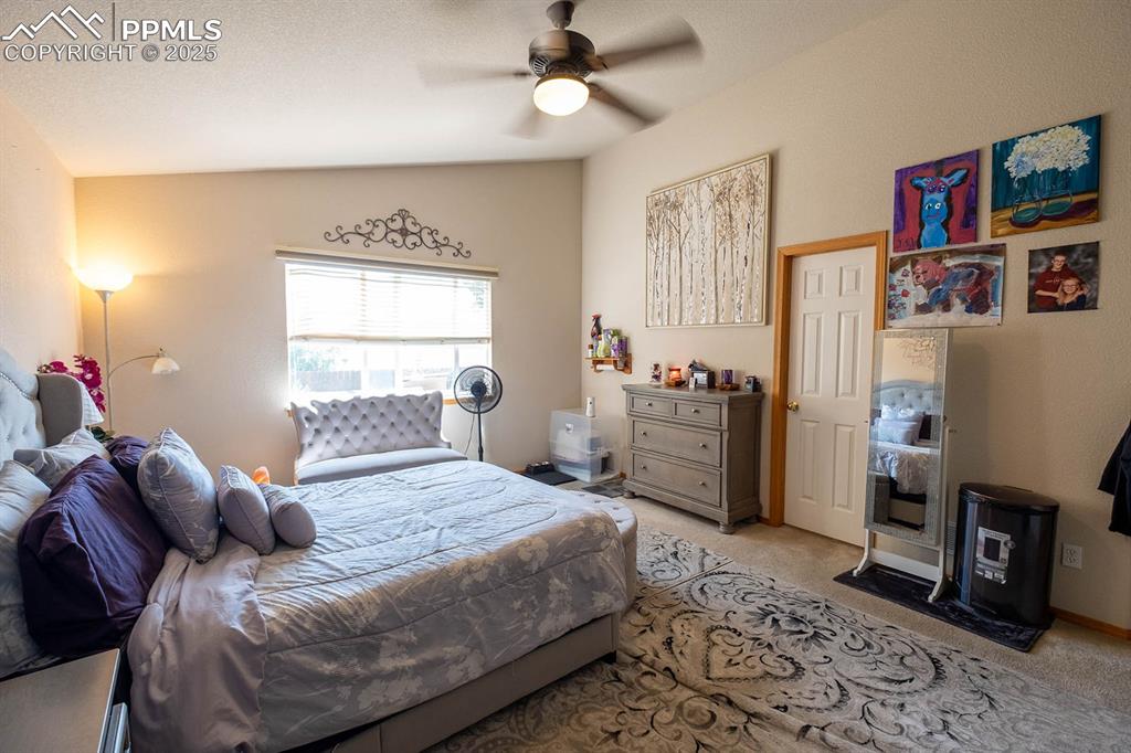 Off the kitchen area at the back of the home.