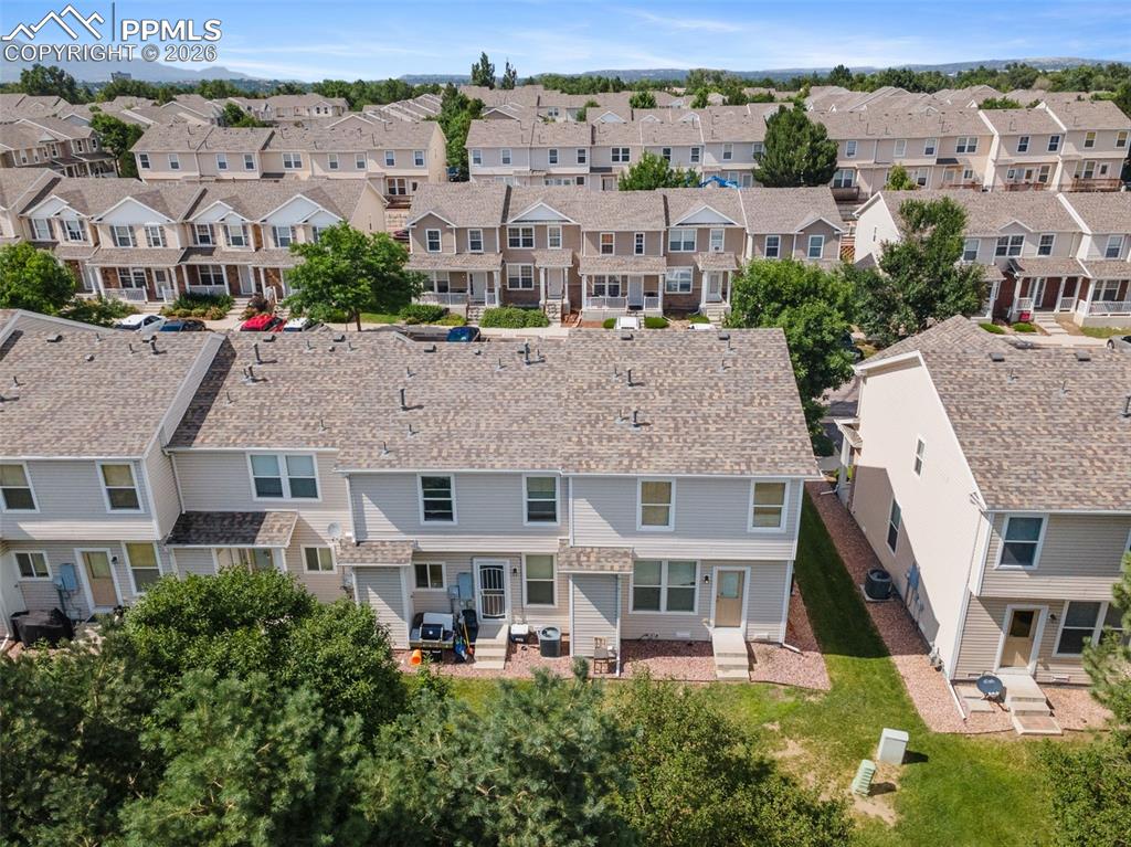 Aerial view of residential area