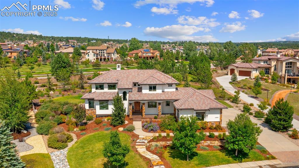 Aerial view of residential area