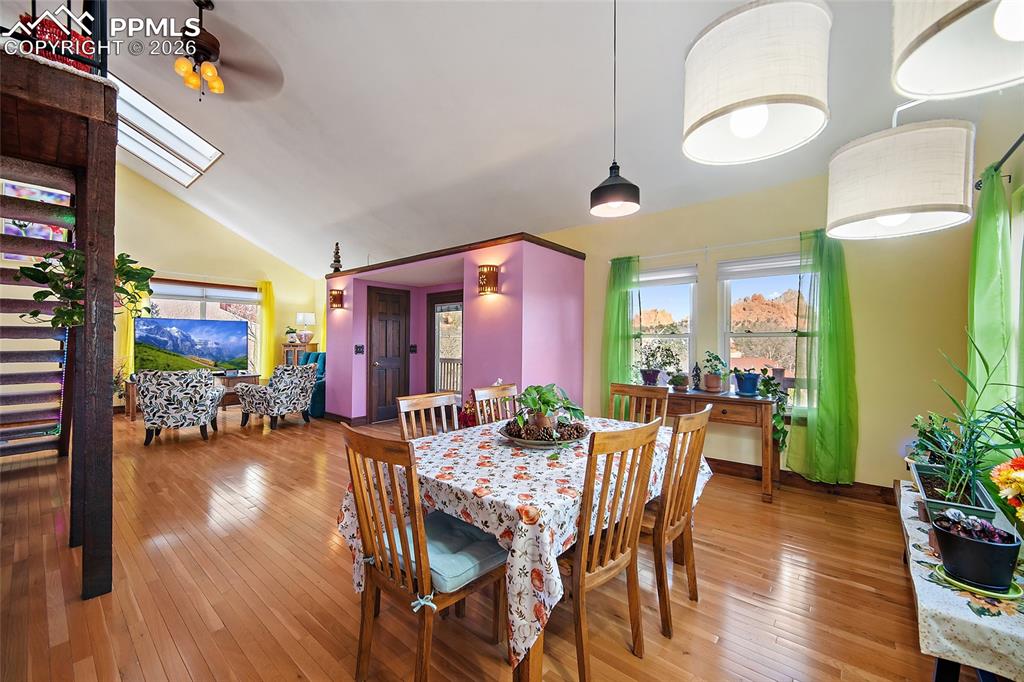 Full view of main floor, living room, dining room.