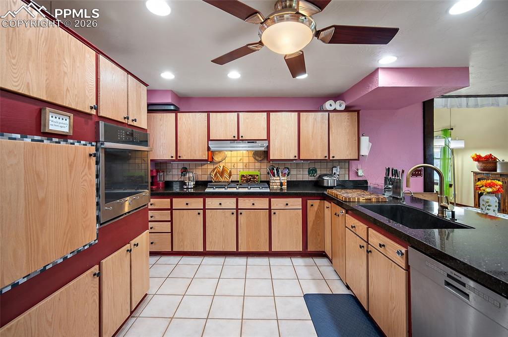 Main view of open kitchen.