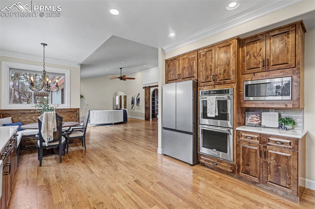 Built in bench style seating for informal dining