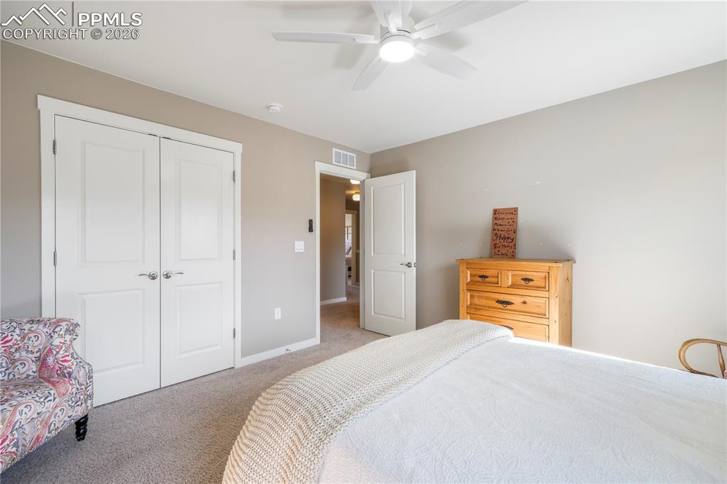 Upstairs 3rd bedroom with large closet and views