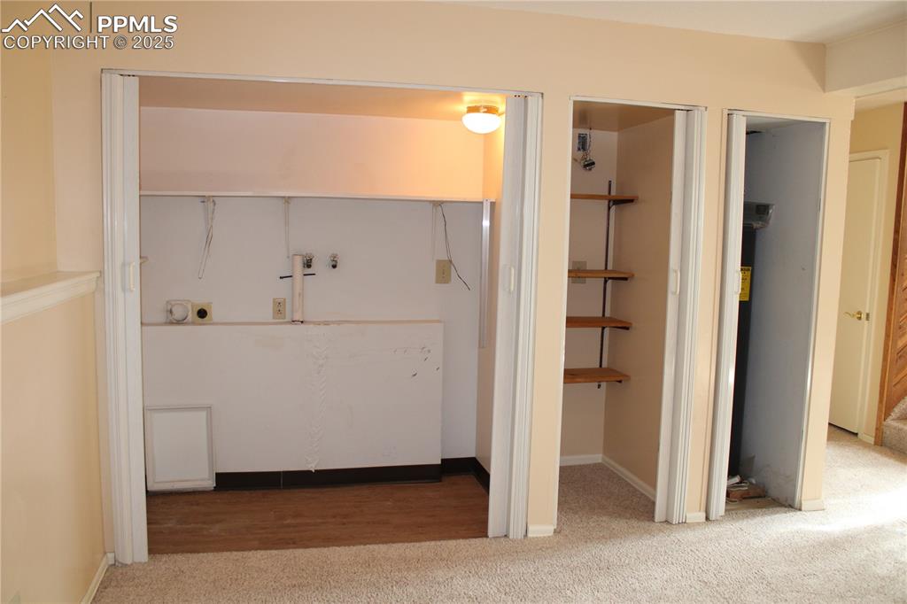 Laundry facilities on lower level.