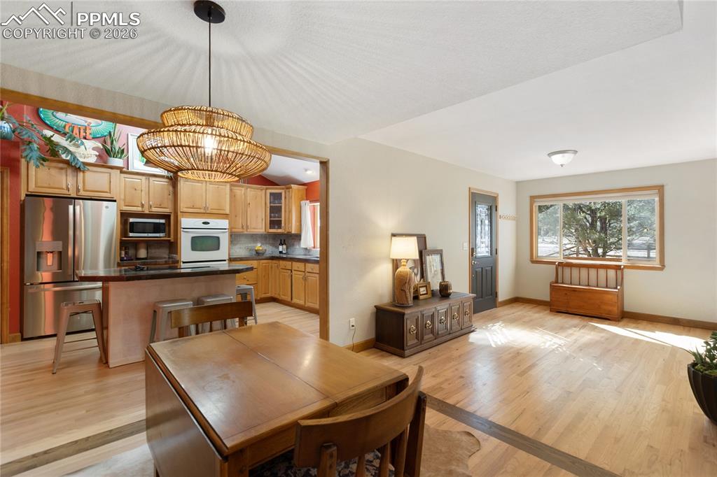 Spacious dining area off the large kitchen