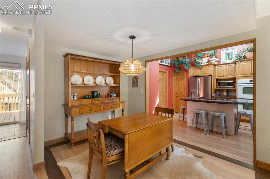 Spacious dining area off the large kitchen
