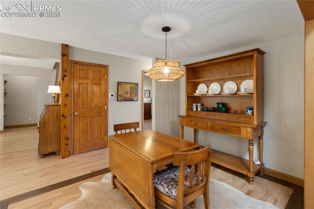 Dining area looking toward bedroom / office