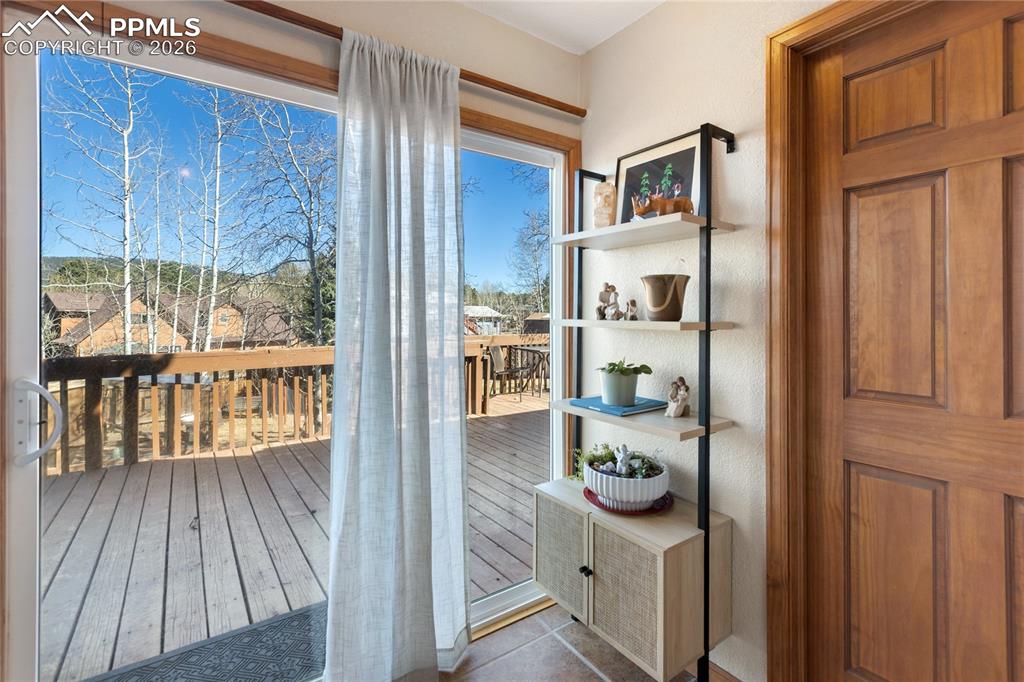 Access to the huge back deck and yard