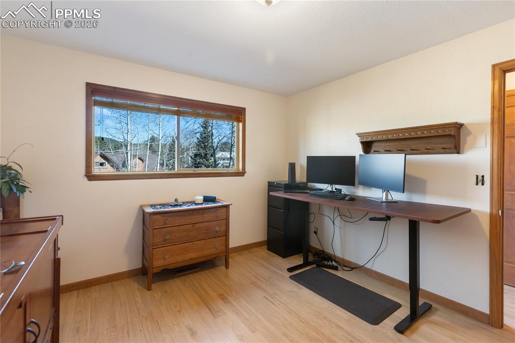 Main level bedroom currently used as office