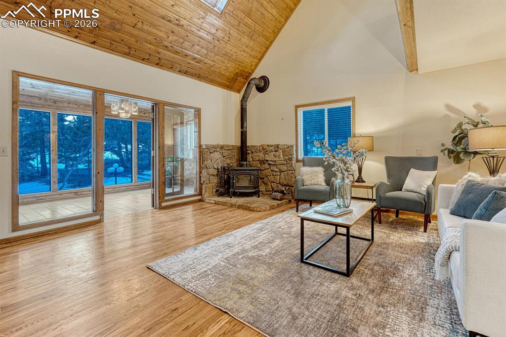 living room looking out to 3 season sunroom