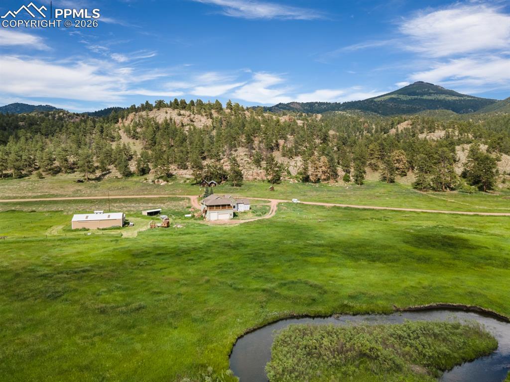 Aerial view, Mountain view, Grassy Lands, Landscape, Water Front