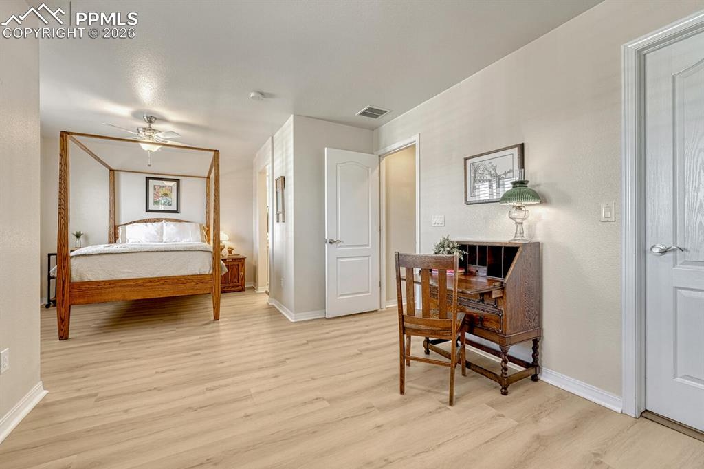 Primary bedroom with sitting area
