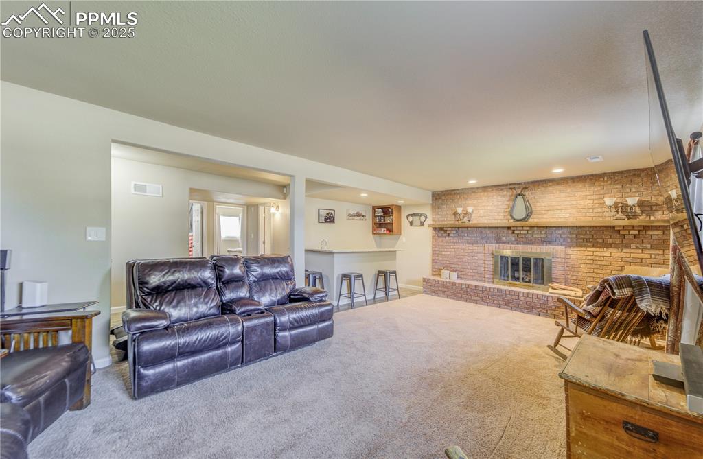 Large family room in the basement