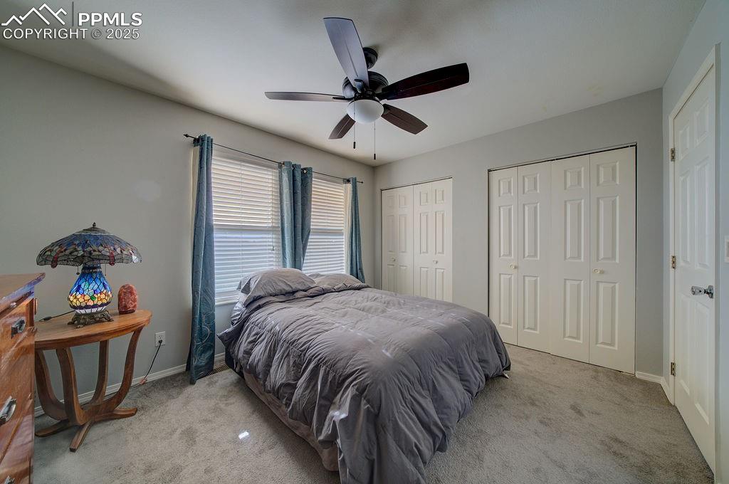 Double closets for storage.
