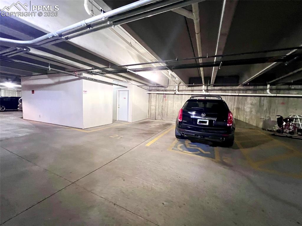 heated garage and storage area